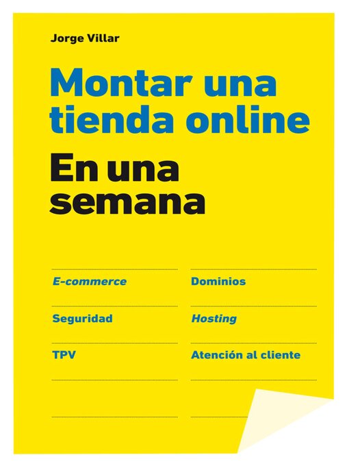 Title details for Montar una tienda online en una semana by Jorge Villar Rodríguez - Available
